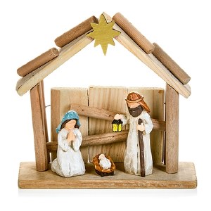 Prem 20cm Nativity Wood Barn S