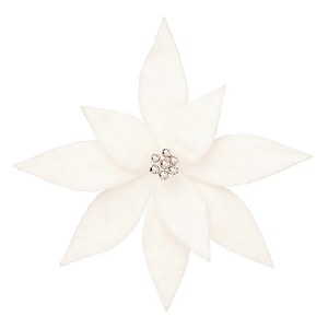 Prem 32cm F Wh Poinsettia Clip