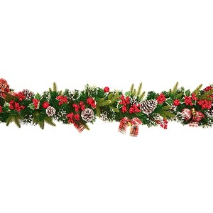 Holly & Ribbon Garland 1.8m