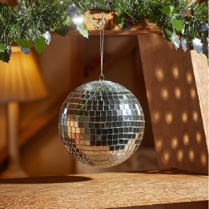 Disco Bauble Silver 12cm