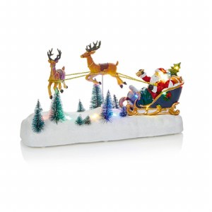 Santa Sleigh and Reindeer Scene