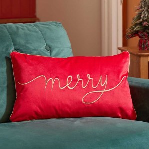 Merry Velvet Cushion Red