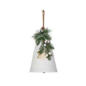 Elmes Metal White Bell 20cm H