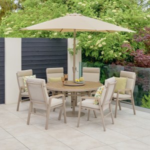 Sorrento 6 Seater Set + FREE Parasol Base