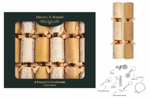Harvey & Mason 6 Exquisite Gold 13.5" Crackers