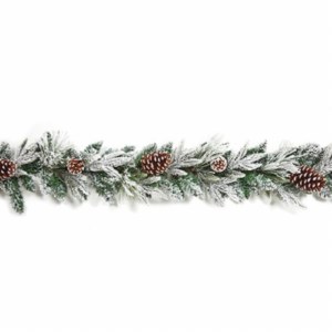 1.8m Flocked Garland With Cones