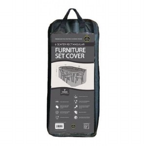 6 Seater Rectangular Furniture Set Cover Black