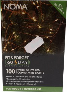 100 LED Fit & Forget Copper Wire Light Set - Warm White