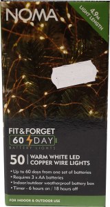 50 LED Fit & Forget Copper Wire Leght Set - Warm White