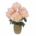 SIN 48cm Pink Hydrangea Basket
