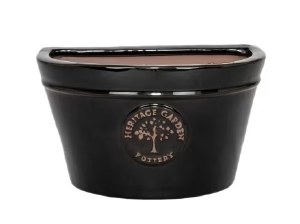 Edwardian Wall Pot Black 26cm