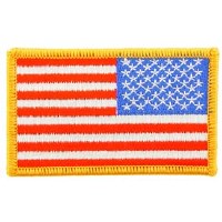 Ptch - FLAG USA,RECT,GOLD (RT)