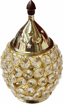 Brass Crystal Pot Diwa