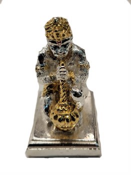 Metal Sitting Hanumanji Silver