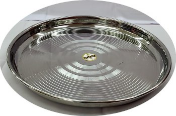 STEEL THALI ROUND 12"  (NBP)