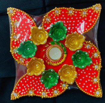 FANCY CLAY KOLKATTA DIYAS/DIWA NO WAX   9PC DIYA SET