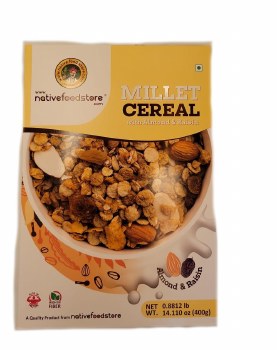 NATIVE FOOD STORE ALMOND RAISIN MILLET CEREAL 400GM