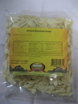 SUN RISE ALMOND BLANCHED SLICED 7OZ