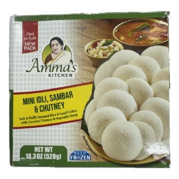 AMMA'S KITCHEN FROZEN MINI IDLI WITH SAMBAR 380GM