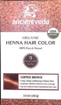 ANCIENT VEDA ORGANIC HENNA BROWN POWDER 150 GM