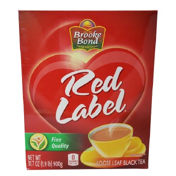 BROOKE BOND RED LABEL FINE QUALITY LOOSE LEAF BLACK TEA NET WT 31.7 OZ ( 1.9 LB) 900 GM