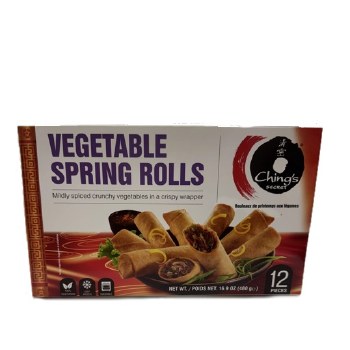 CHING'S FROZEN VEGETABLE SPRING ROLLS 12PC