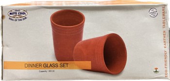 Red Clay Square Glass  170ml