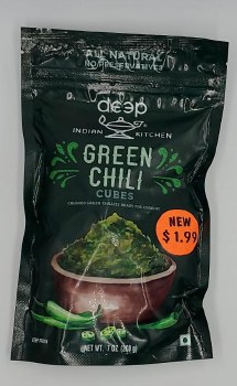 DEEP FROZEN GREEN CHILI CUBES 200 GM