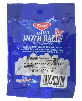 ENOZ PARA MOTH BALLS (NO CLINGING ODOR) NET WT 4 0Z (113 GM)
