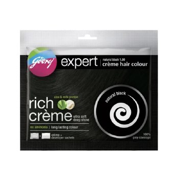 GODREJ EXPERT BLACK NATURAL HAIR COLOR 20 GM POUCH