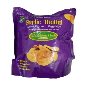 GRAND SWEETS AND SNACKS GARLIC THATTAI 180 GM