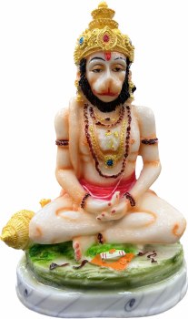 SITIING PAINTED HANUMANJI 7INCH