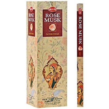 HEM INCENSE MUSK ROSE AGARBATTI 6PC PACK