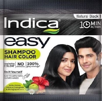 INDICA EASY SHAMPOO BASED NATURAL BLACK HAIR COLOR 20GM