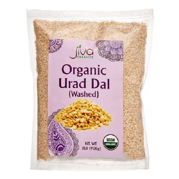 Jiva USDA Organics Urad Dal (Split Matpe Beans) 2 Pound - NEW Packaging!