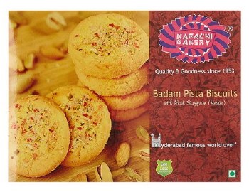 KARACHI BAKERY BADAM PISTA BISCUITS NET WT 400 GM