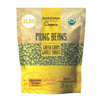 KHAZANA ORGANIC MUNG BEANS WHOLE 2LB