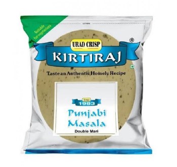 KIRTIRAJ URAD CRISPS PUNJAB MASALA PAPAD NET WT 200 GM