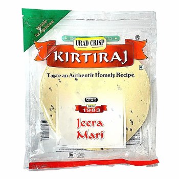 KIRTIRAJ URAD CRISPS JEERA MARI PAPAD NET WT 200 GM