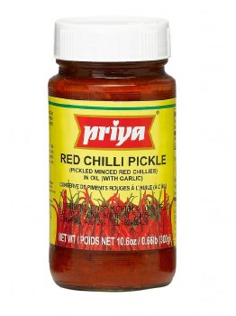 PRIYA RED CHILLI PICKLE WITH GARLIC 300G