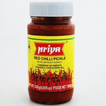 PRIYA RED CHILLY PICKLE WITHOUT GARLIC 300G