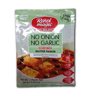 RASOI MAGIC NO ONION NO GARLIC MUTTER PANEER SPICE MIX NET WT 50 GM