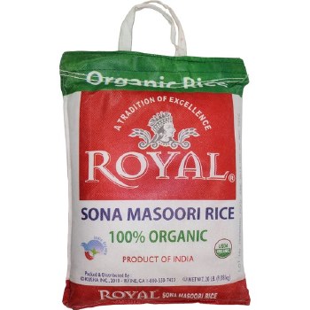 Royal Organic Sona Masoori Rice 20 LB