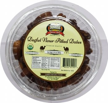 SUNRISE ORGANIC DEGLET NOUR PITTED DATES 680GM