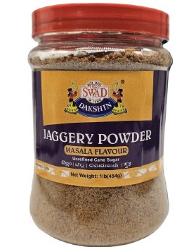 SWAD DAKSHIN JAGGERY POWDER MASALA FLAVOR (UNREFINED CANE SUGAR) NET WT 1 LB (454 GM)