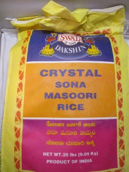 SWAD CRYSTAL SONA MASOORI RICE 20LB