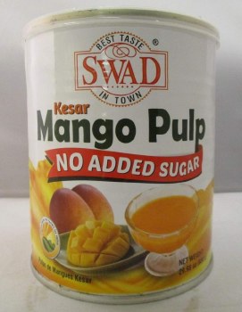 SWAD NO SUGAR ADDED KESAR MANGO PULP TIN 850 GM