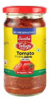 Telugu, Tomato Pickle with garlic , 300 Grams(gm)