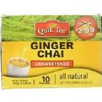 QUIK TEA UNSWEETENED GINGER TEA 10 CT