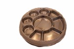 9 SECTION (COMPARTMENT) SILVER PLASTIC PLATES 50 COUNT